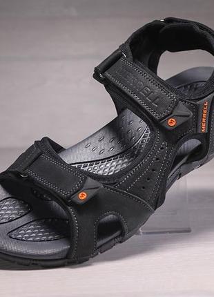 Сандалии мужские кожаные merrell sandspur leather sport black5 фото