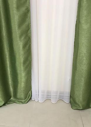 Комплект штор блэкаут софт 150x270 cm (2 шт)  салатовые2 фото