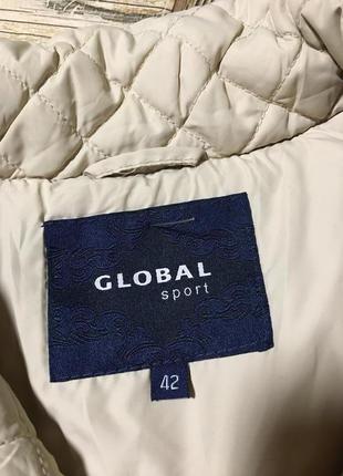 Стильна стьобаний куртка двобортна,айворі global9 фото