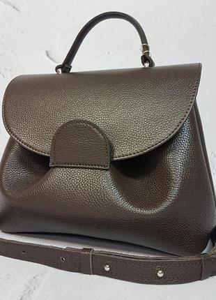 Кожаная сумка "адриана', натуральная кожа флотар коричневая