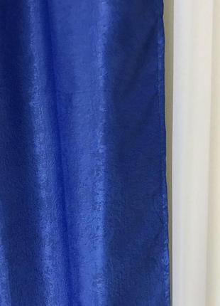 Готовые плотные шторы блэкаут софт 150x270 cm (2 шт) синие