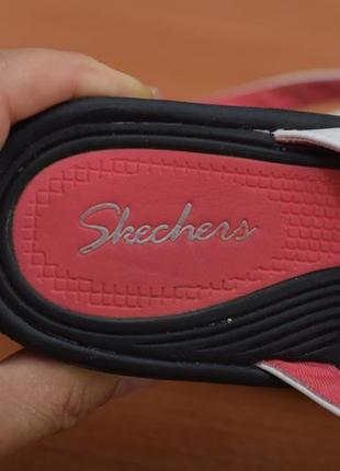 Черные вьетнамки, шлепанцы на танкетке skechers, 39-40 размер. оригинал8 фото