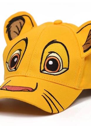 Детская кепка бейсболка король лев (кову и киара) с ушками и гнутым козырьком кову