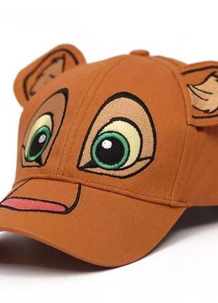 Детская кепка бейсболка король лев (кову и киара) с ушками и гнутым козырьком кову