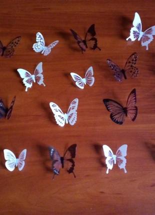 Красиві напівпрозорі метелики з пластику для декору1 фото