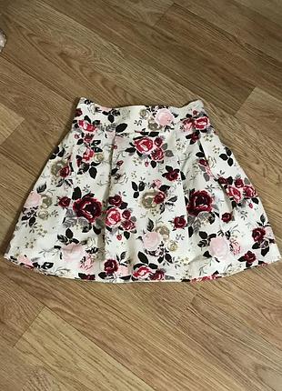 Юбка цветочный принт