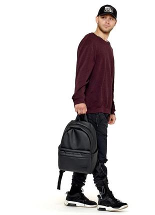 Вместительный стильный черный мужской спортивный рюкзак4 фото