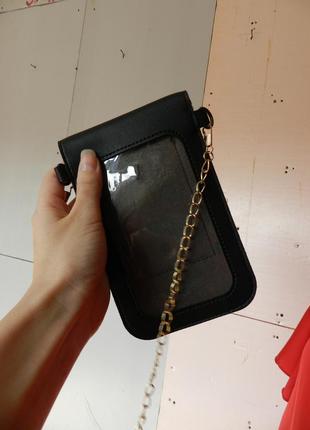 ⛔ мини сумка клатч чехол портмане визитница кошелёк на длинной цепочке дефект розмір 18.5×11.51 фото