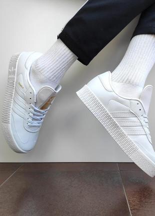 Adidas samba white белые кроссовки унисекс адидас самба