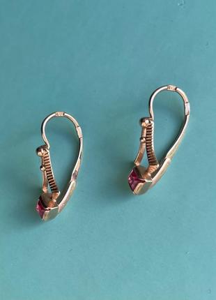 Серьги золото, рубины. 585