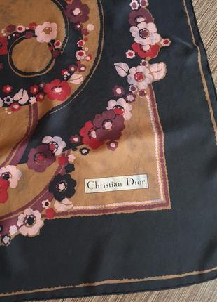 Шовковий хустку christian dior , 100% натуральний шовк2 фото