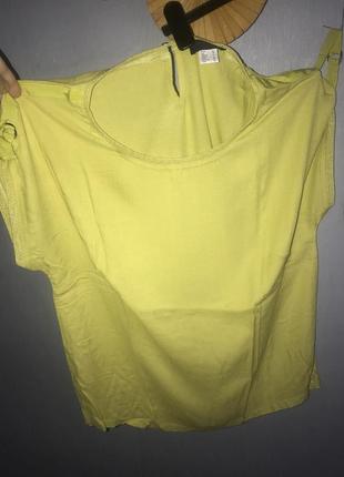 Продам супер яркую лимонную блузу с люрексовыми ободками  на рукавах фирма heine4 фото