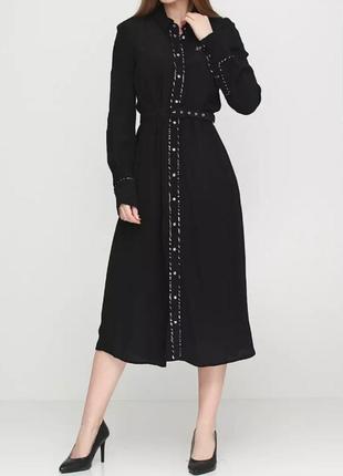 Стильное платье рубашка миди grise h&m на кнопках