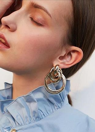 Серьги кольца подвески золото