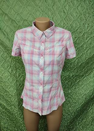 Сорочка жіноча в клітку літня з короткими рукавами