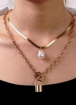 🏵набір два намиста ланцюга, новий! арт. 4196