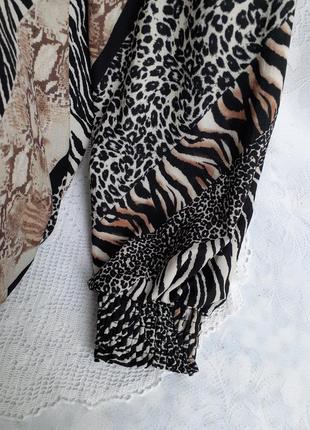 Блуза леопард звери африки принт на резинках водолазка широкий рукав7 фото