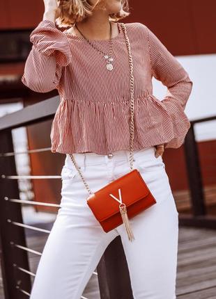 Zara стильная легкая блуза воланы1 фото