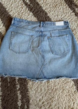 H&m джинсовая юбка с необработанным низом размер хл(48)6 фото