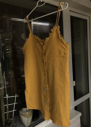 200грн комбінезон-сукня, сарафан жовтий1 фото