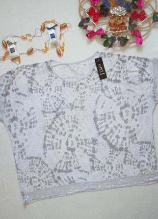 Шикарна трикотажна футболка батал оздоблення паєтками італія