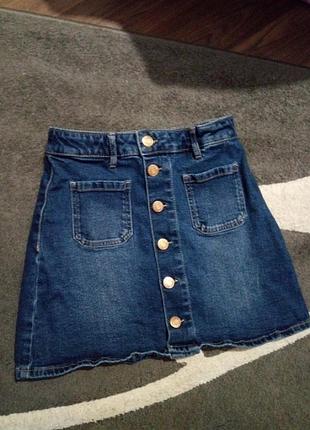 Юбочка деним  на девочку 9-10 лет