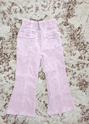 Розовые брюки из микровельвета на 3-4года