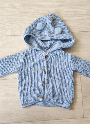 Дитячий в'язаний кардиган з капюшоном