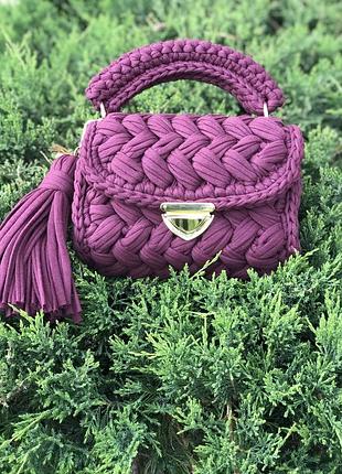 Сумка. зефірка. клатч.пряжа трикотажна