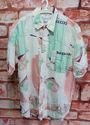 Рубашка вискоза цветная melville винтажная 80-90е