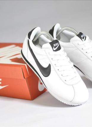 Кроссовки мужские nike cortez белые / черные (найк кортез, кросівки)