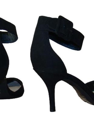 Босоножки женские замшевые черные на каблуке forever 213 фото
