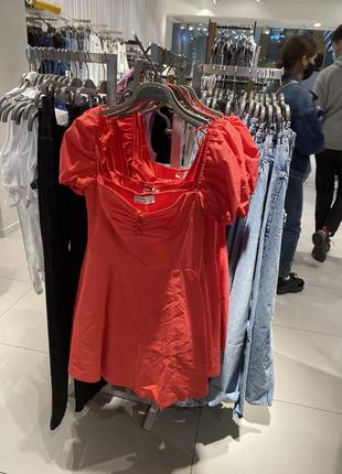 Сукня міні легке рукави-ліхтарики bershka оригінал5 фото