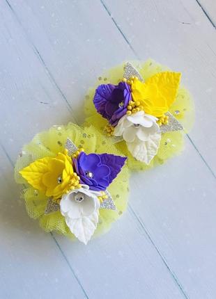 Набор закоулочек для волос с цветочками