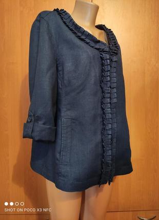 Бомбезный льняной пиджак лен, из льна пог-57 см3 фото