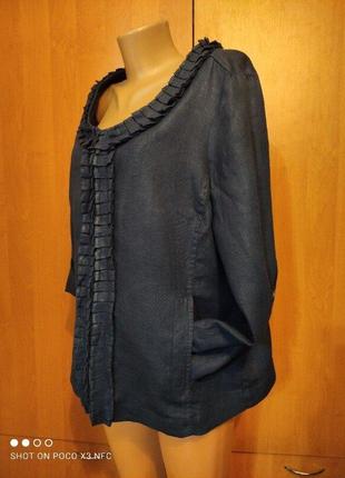 Бомбезный льняной пиджак лен, из льна пог-57 см4 фото