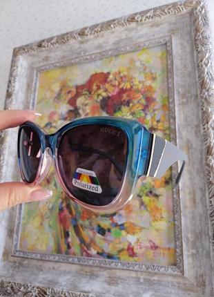 Эксклюзивные брендовые солнцезащитные двухцветные женские очки2 фото