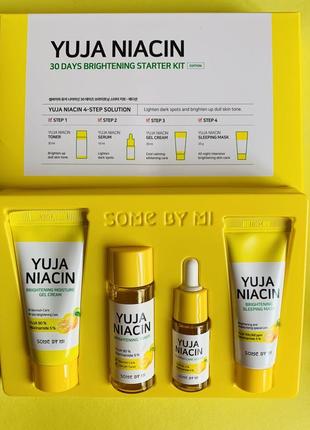 Осветляющий набор миниатюр с юдзу some by mi yuja niacin 30 days brightening starter kit1 фото