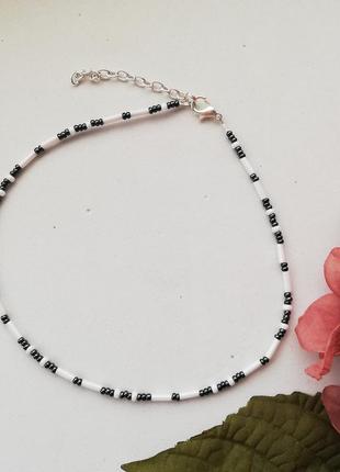 Чокер бисерный со стеклярусом 4