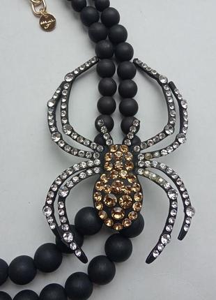 Колье ожерелье бусы паук mya италия богемный шик премиум бренд9 фото