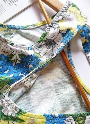 💔 ніжний котоновий топ/блуза в квіти 💐 з баскою river island, на р. s 💔3 фото