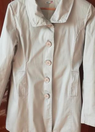 Весенний тренч пальто серого цвета р.m-l