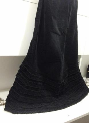 Спідниця італійська дрібний вельвет чорного кольору4 фото