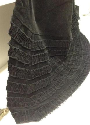 Спідниця італійська дрібний вельвет чорного кольору5 фото