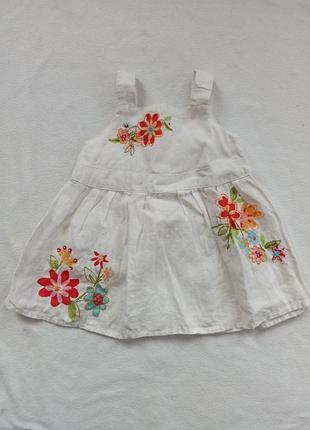 Сарафан льняной, испания, 6 мес