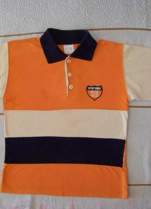 Помаранчева футболка-поло котонові 122 см penai