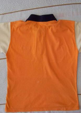 Оранжевая футболка-поло котоновая 122 см penai5 фото