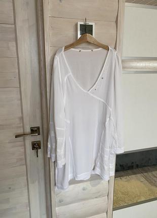 🥰белая свободного фасона блуза с пайетками и камушками👌1 фото