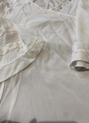 🥰белая свободного фасона блуза с пайетками и камушками👌6 фото