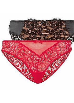 Набір мереживних трусиків 2 шт. esmara германія р. s, m, l, європ. ціна за набір